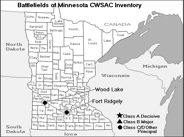 Minnesota Map - Click - Wood Lake and Fort Ridgely